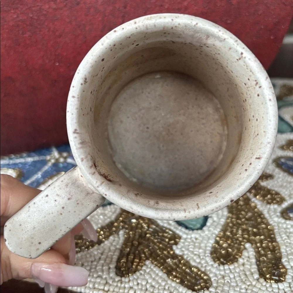 Onion River Pottery Speckled Ceramic Coffee Mug SONY Embossed Rustic Stoneware